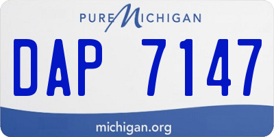 MI license plate DAP7147