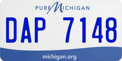 MI license plate DAP7148