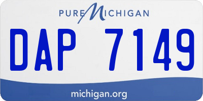MI license plate DAP7149