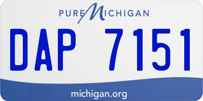 MI license plate DAP7151