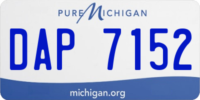 MI license plate DAP7152