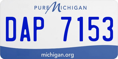 MI license plate DAP7153