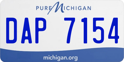 MI license plate DAP7154