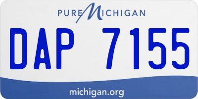 MI license plate DAP7155