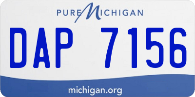 MI license plate DAP7156