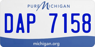 MI license plate DAP7158