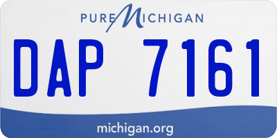 MI license plate DAP7161