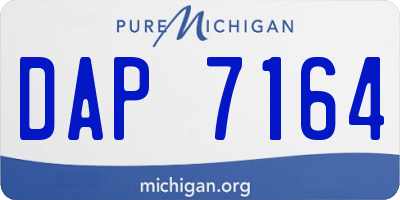 MI license plate DAP7164