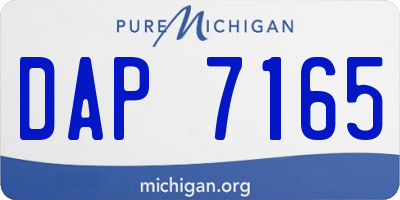 MI license plate DAP7165