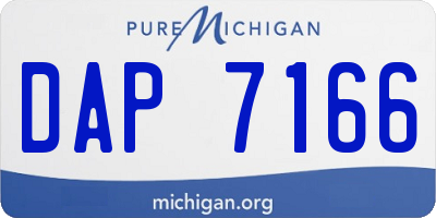 MI license plate DAP7166