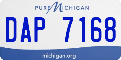 MI license plate DAP7168