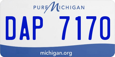 MI license plate DAP7170