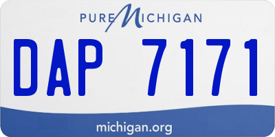 MI license plate DAP7171