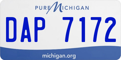 MI license plate DAP7172