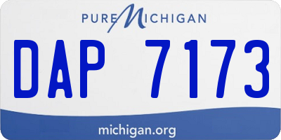 MI license plate DAP7173