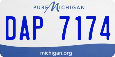 MI license plate DAP7174