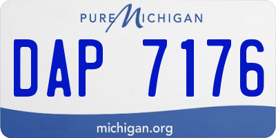 MI license plate DAP7176