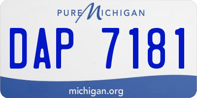 MI license plate DAP7181