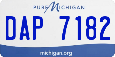 MI license plate DAP7182