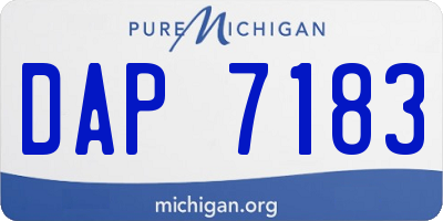 MI license plate DAP7183