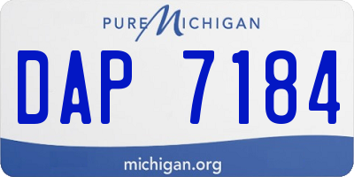 MI license plate DAP7184