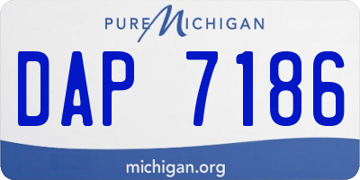 MI license plate DAP7186