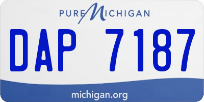 MI license plate DAP7187