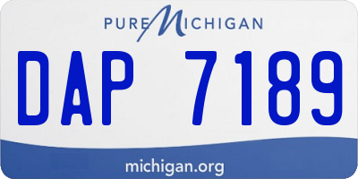 MI license plate DAP7189