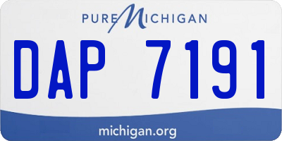 MI license plate DAP7191