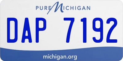 MI license plate DAP7192