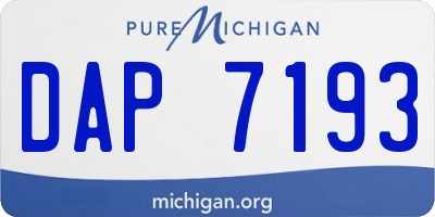 MI license plate DAP7193