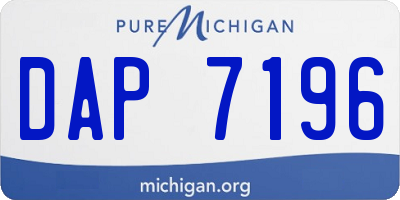 MI license plate DAP7196