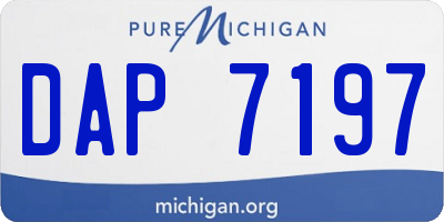 MI license plate DAP7197