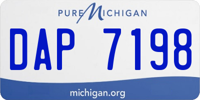 MI license plate DAP7198