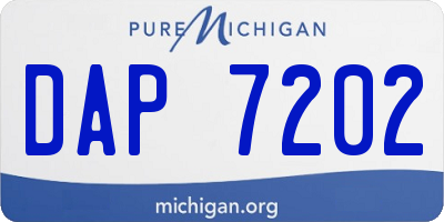 MI license plate DAP7202