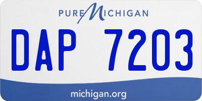 MI license plate DAP7203