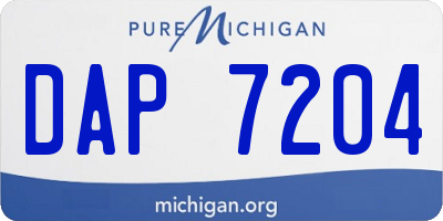 MI license plate DAP7204