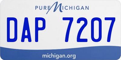 MI license plate DAP7207