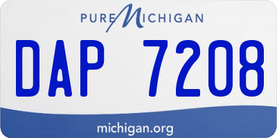 MI license plate DAP7208