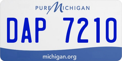 MI license plate DAP7210