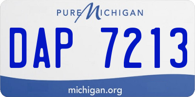 MI license plate DAP7213