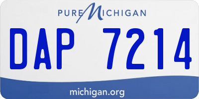 MI license plate DAP7214