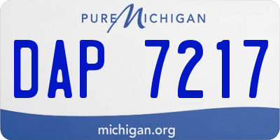 MI license plate DAP7217