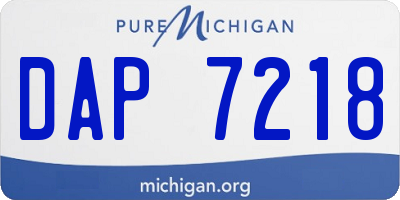 MI license plate DAP7218