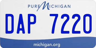 MI license plate DAP7220