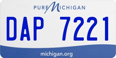 MI license plate DAP7221