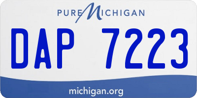 MI license plate DAP7223