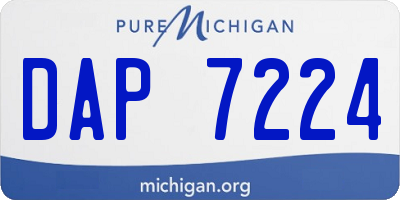 MI license plate DAP7224