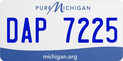 MI license plate DAP7225