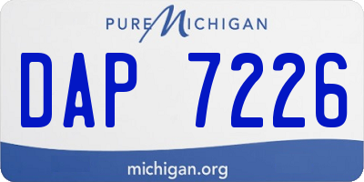 MI license plate DAP7226